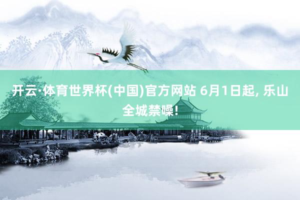 开云·体育世界杯(中国)官方网站 6月1日起, 乐山全城禁噪!