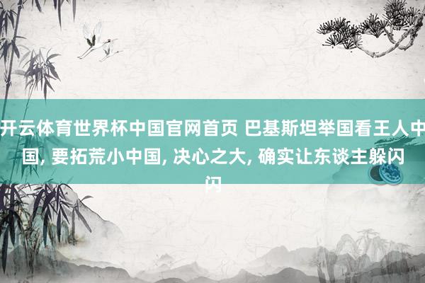 开云体育世界杯中国官网首页 巴基斯坦举国看王人中国, 要拓荒小中国, 决心之大, 确实让东谈主躲闪