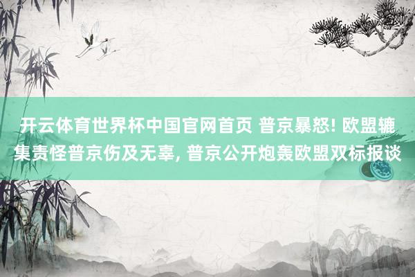 开云体育世界杯中国官网首页 普京暴怒! 欧盟辘集责怪普京伤及无辜, 普京公开炮轰欧盟双标报谈