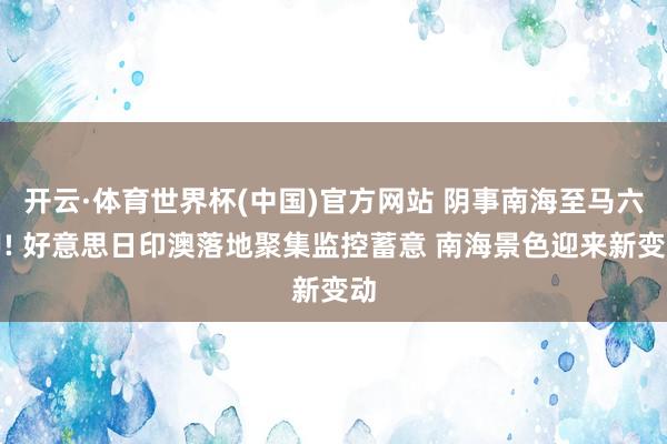 开云·体育世界杯(中国)官方网站 阴事南海至马六甲! 好意思日印澳落地聚集监控蓄意 南海景色迎来新变动