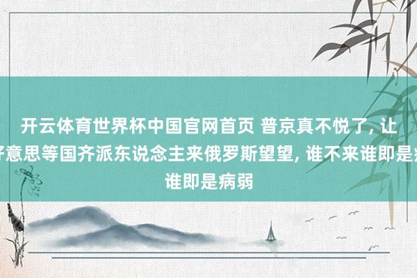 开云体育世界杯中国官网首页 普京真不悦了, 让中好意思等国齐派东说念主来俄罗斯望望, 谁不来谁即是病弱
