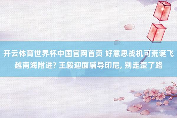 开云体育世界杯中国官网首页 好意思战机可荒诞飞越南海附进? 王毅迎面辅导印尼, 别走歪了路