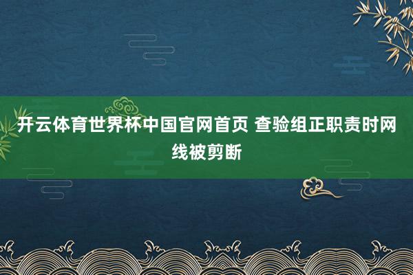 开云体育世界杯中国官网首页 查验组正职责时网线被剪断