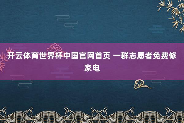 开云体育世界杯中国官网首页 一群志愿者免费修家电