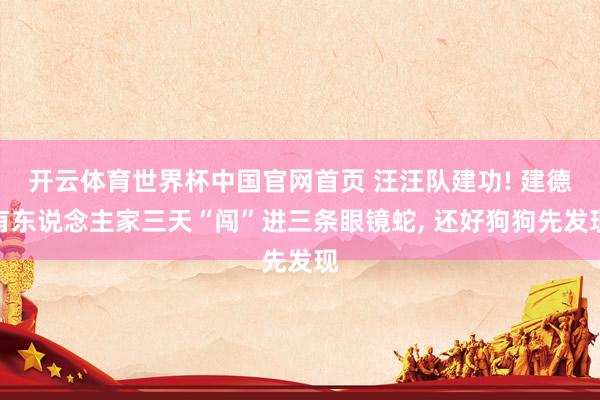 开云体育世界杯中国官网首页 汪汪队建功! 建德有东说念主家三天“闯”进三条眼镜蛇, 还好狗狗先发现