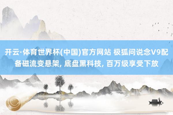 开云·体育世界杯(中国)官方网站 极狐问说念V9配备磁流变悬架， 底盘黑科技， 百万级享受下放