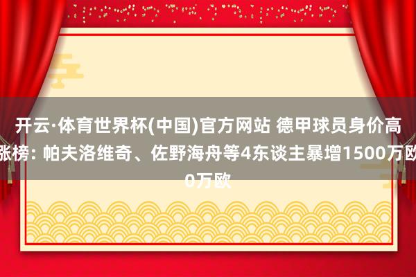 开云·体育世界杯(中国)官方网站 德甲球员身价高涨榜: 帕夫洛维奇、佐野海舟等4东谈主暴增1500万欧