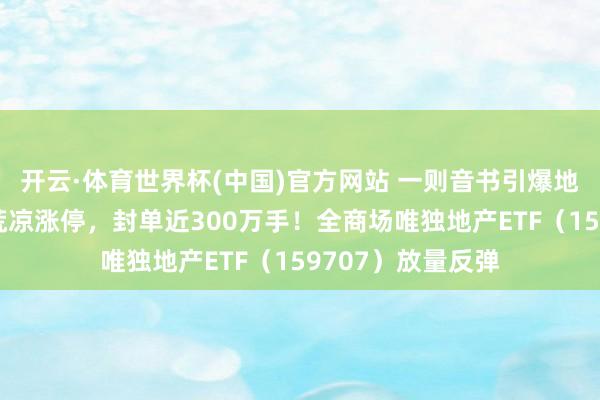 开云·体育世界杯(中国)官方网站 一则音书引爆地产板块!万科A荒凉涨停,封单近300万手!全商场唯独地产ETF(159707)放量反弹