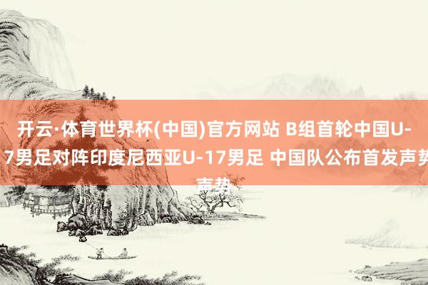 开云·体育世界杯(中国)官方网站 B组首轮中国U-17男足对阵印度尼西亚U-17男足 中国队公布首发声势