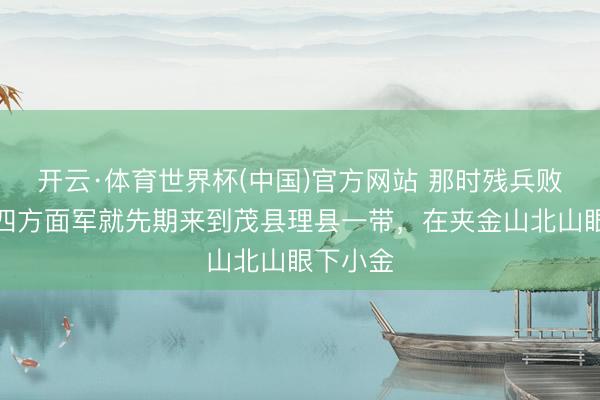 开云·体育世界杯(中国)官方网站 那时残兵败将的红四方面军就先期来到茂县理县一带,在夹金山北山眼下小金
